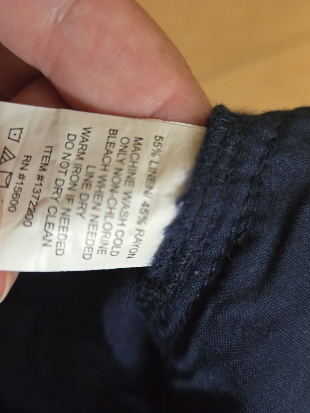 Briggs Linen Blend Navy Wide Leg Pants - Picture 3 of 8